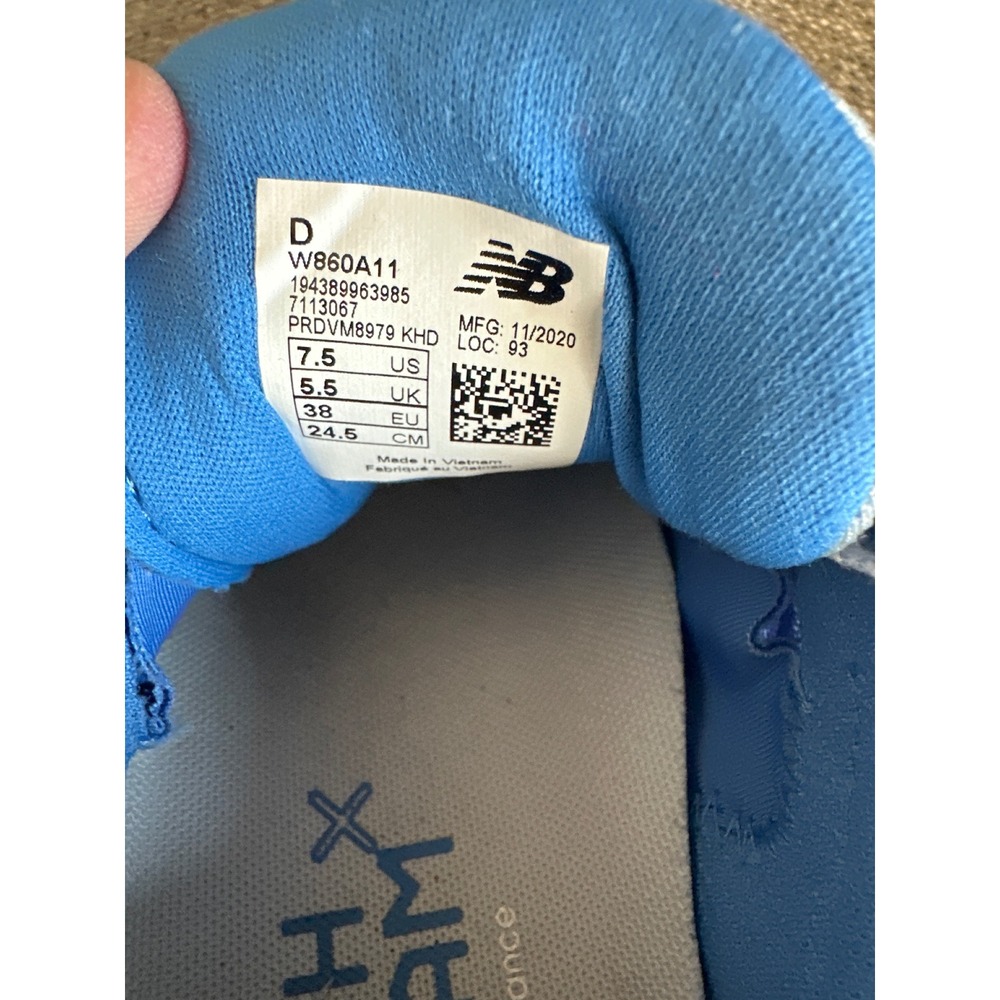 New Balance Fresh Foam 860v11 Womens 7.5 D Wide Blue Running Shoes W860A11 - Picture 5 of 6